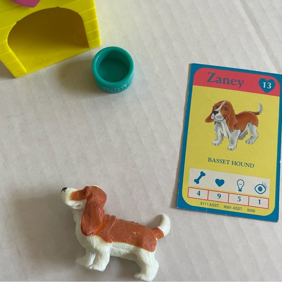 Vintage 90s puppy in my pocket dog play set basset hound figure - Picture 5 of 7